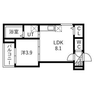1LDK 間取り図