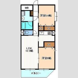 2LDK 間取り図