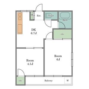 2DK 間取り図