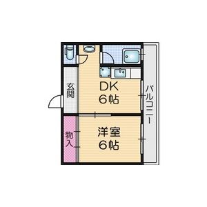 1DK 間取り図