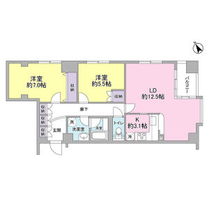 2LDK 間取り図