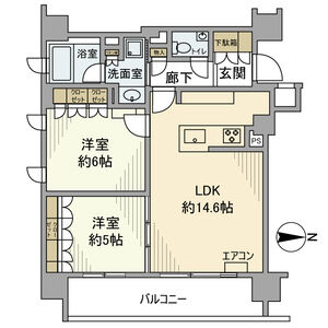 2LDK 間取り図