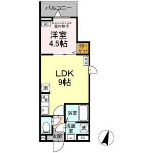 1LDK 間取り図