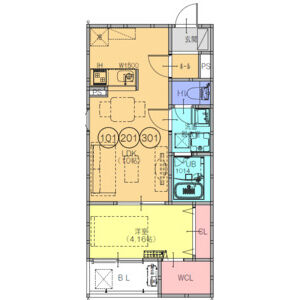 1LDK 間取り図