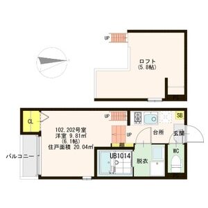 1K 間取り図