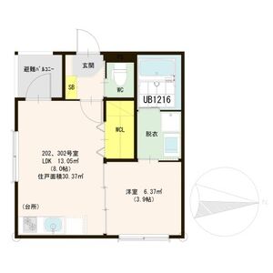 1LDK 間取り図