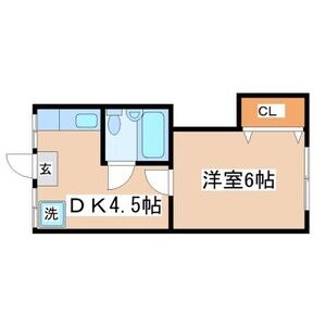 1DK 間取り図