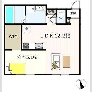 1LDK 間取り図