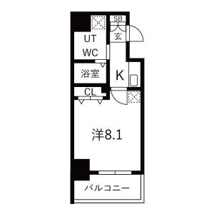 1K 間取り図