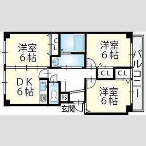 3DK 間取り図
