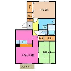 2LDK 間取り図