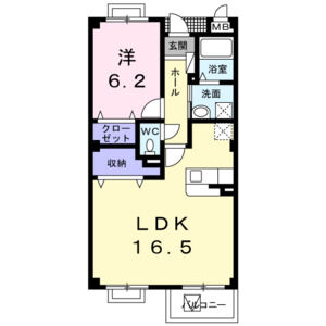 1LDK 間取り図