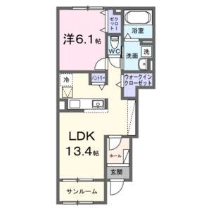 1LDK 間取り図