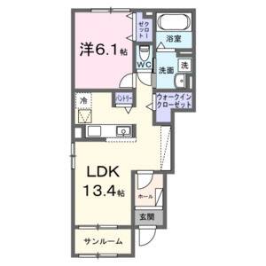 1LDK 間取り図