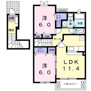 2LDK 間取り図