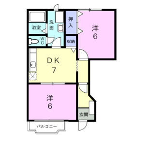 2DK 間取り図