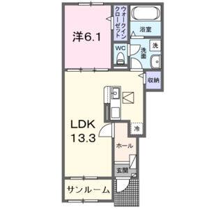 1LDK 間取り図