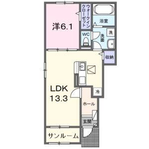 1LDK 間取り図