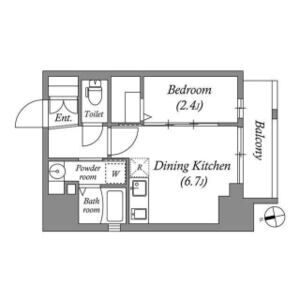 1DK 間取り図