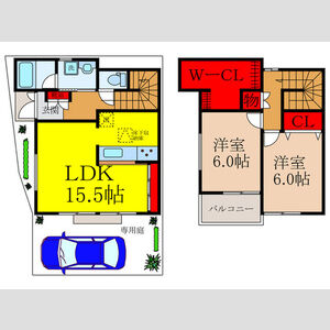 2LDK 間取り図