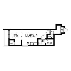 1LDK 間取り図