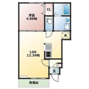 1LDK 間取り図