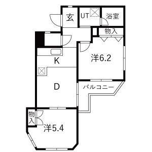 2DK 間取り図