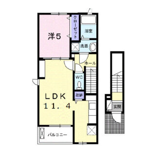 1LDK 間取り図