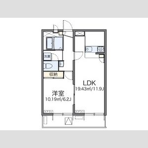 1LDK 間取り図