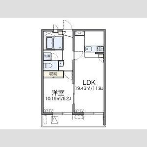 1LDK 間取り図