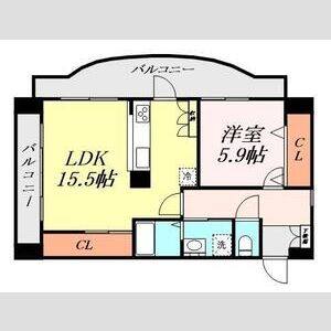 1LDK 間取り図