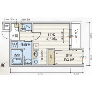 1LDK 間取り図