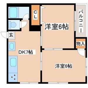 2DK 間取り図