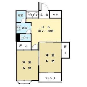 2DK 間取り図