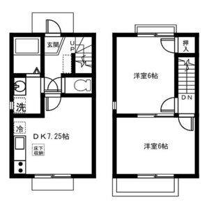 2DK 間取り図