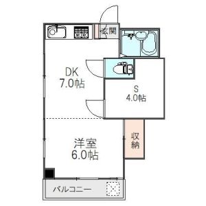 1DK 間取り図