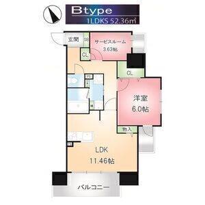 1LDK 間取り図