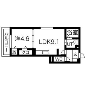1LDK 間取り図