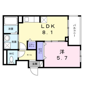 1LDK 間取り図