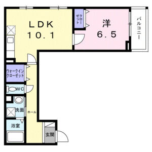 1LDK 間取り図