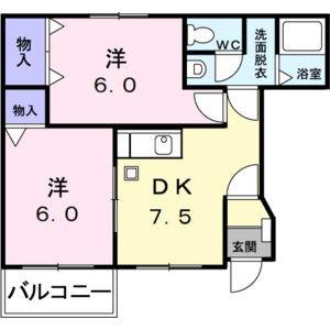 2DK 間取り図
