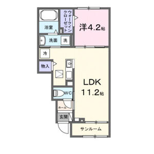 1LDK 間取り図