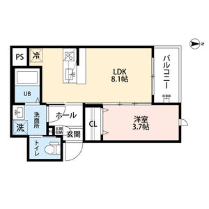 1LDK 間取り図
