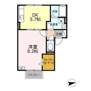 1DK 間取り図