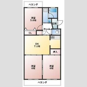 3DK 間取り図