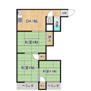 2DK 間取り図