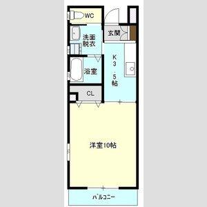 1K 間取り図