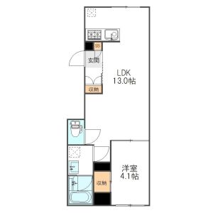 1LDK 間取り図