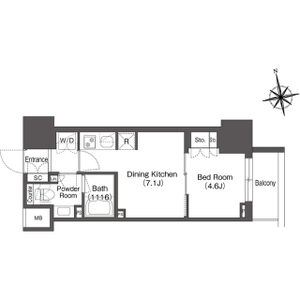 1DK 間取り図