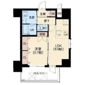 1LDK 間取り図